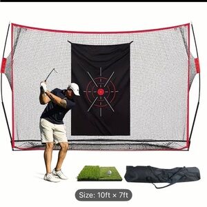 Golf Practice Net with Target - Black and Red